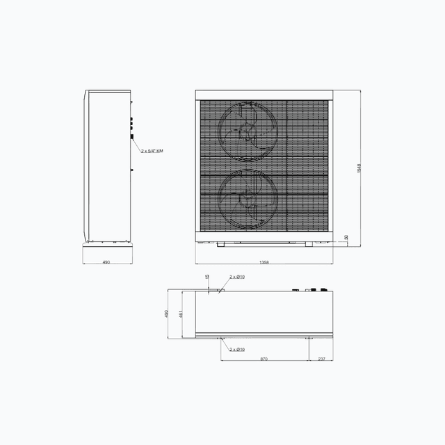 Trident Titan Pro 15M-CB - Outdoor unit technical drawing